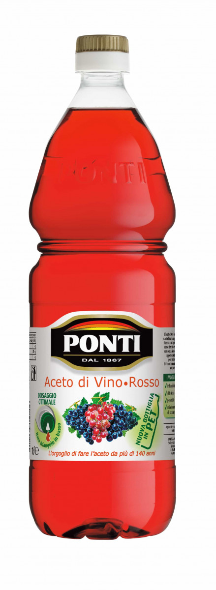 Aceto di vino rosso 1 Liter (Ponti) - italienischer Rotweinessig aus dem Piemont